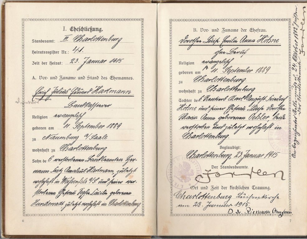 Hartmann-H�hne - Livret de famille p6-7